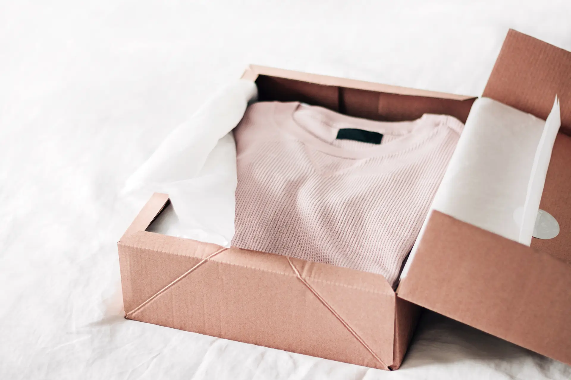 clothing in an open box