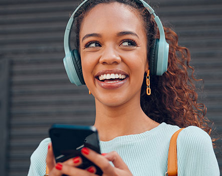 Woman using consumer electronics supplied by 3PL fulfillment