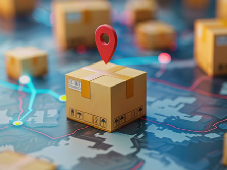 B2B Fulfillment package on map